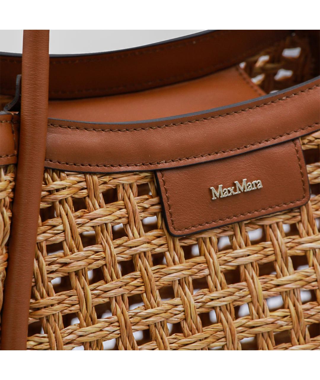 MAX MARA Коричневая пелетеная сумка тоут, фото 4