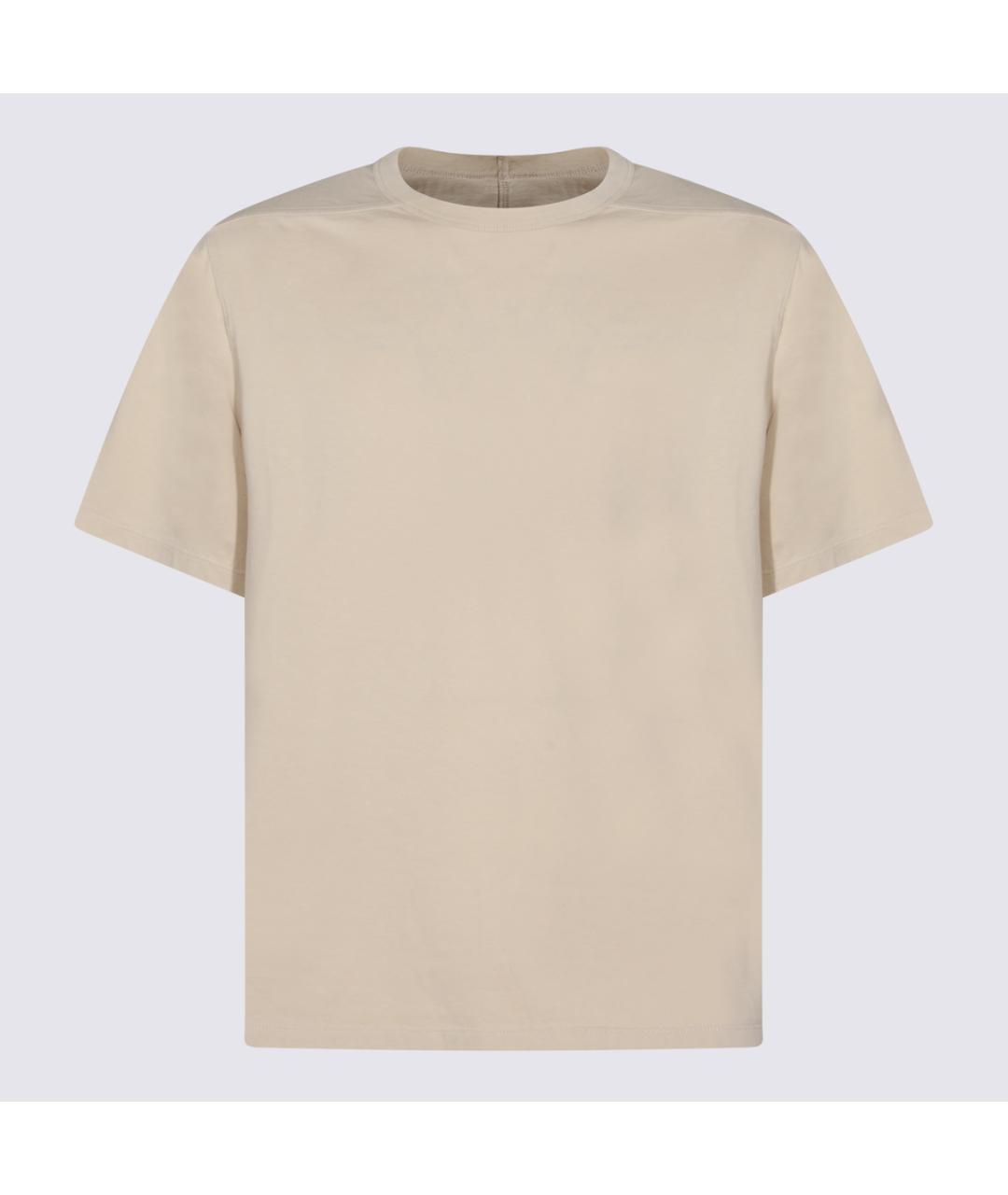 RICK OWENS Бежевая хлопковая футболка, фото 4