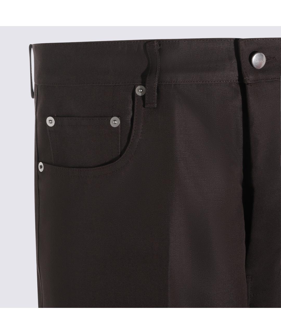 RICK OWENS Коричневые хлопковые прямые джинсы, фото 3