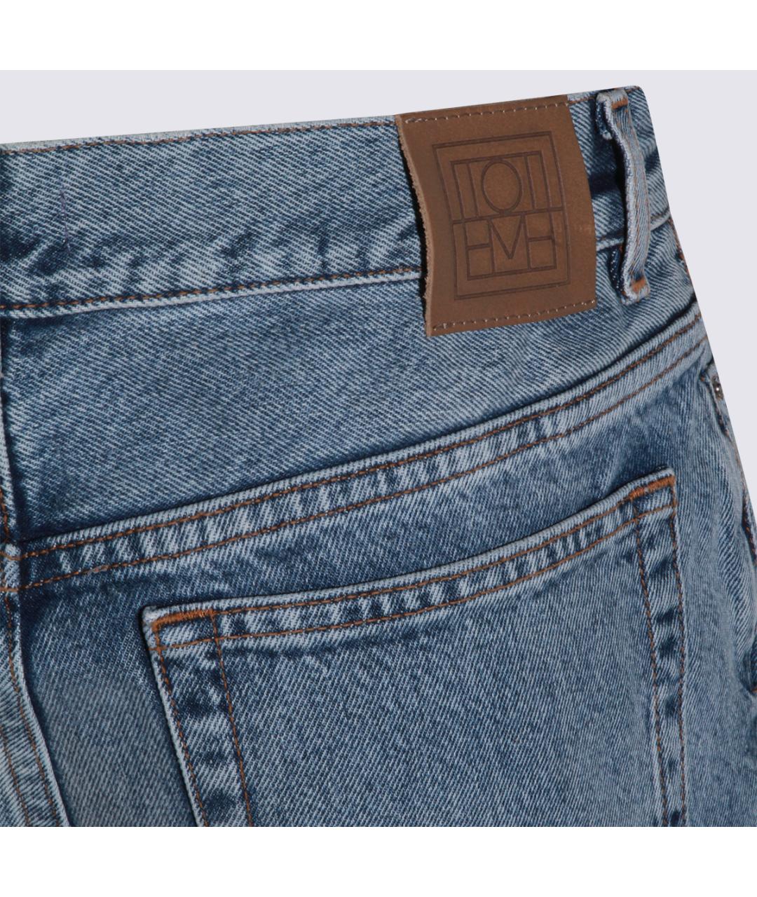 TOTEME Синие хлопковые прямые джинсы, фото 4