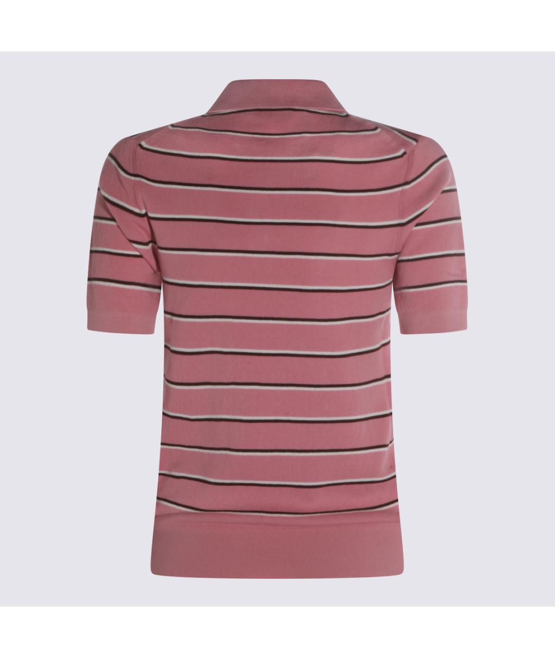 MIU MIU Розовая хлопко-эластановая футболка, фото 2