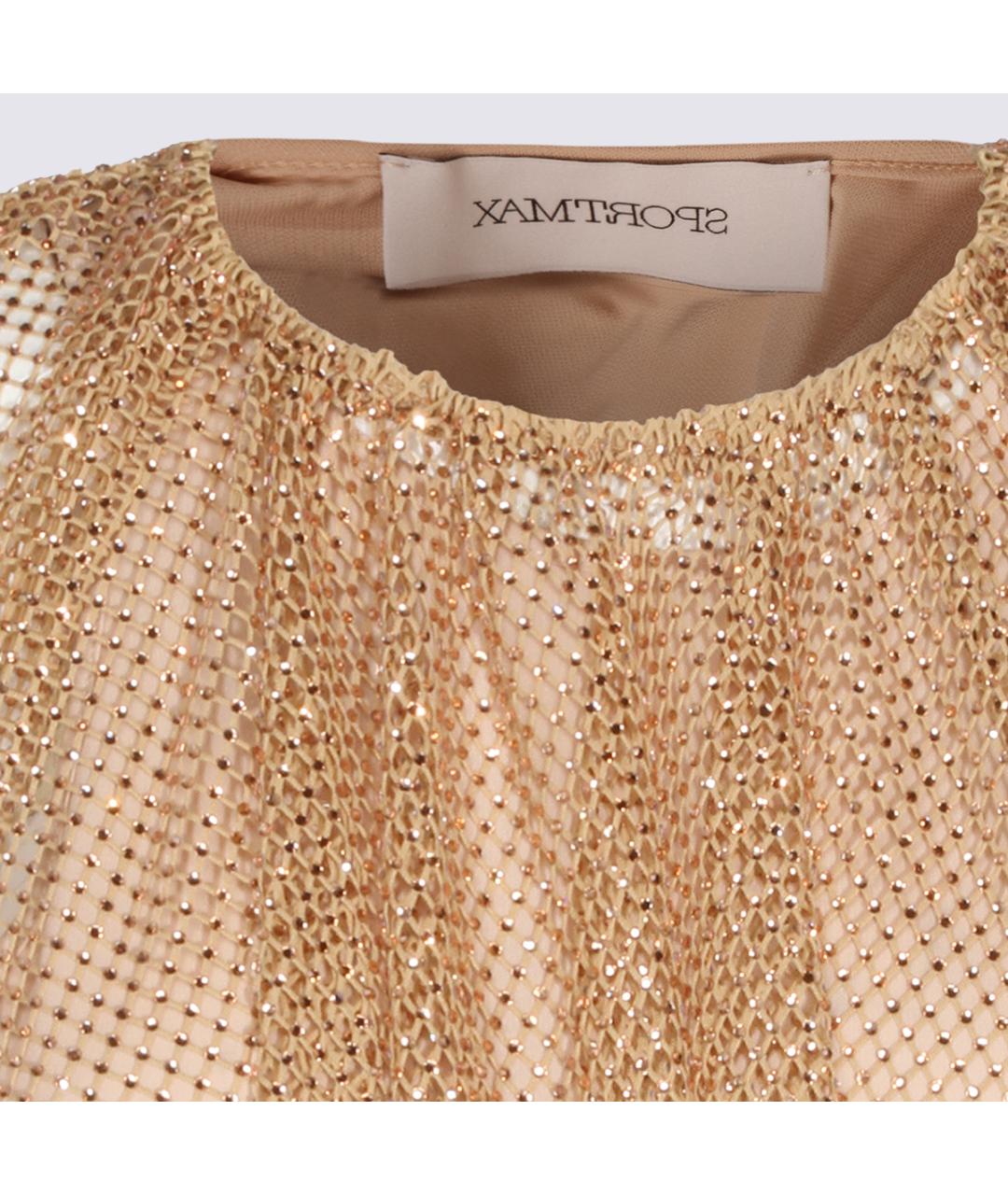 SPORTMAX Бежевая полиэстеровая майка, фото 3