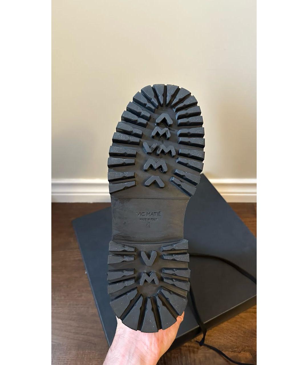 VIC MATIE Черные кожаные высокие ботинки, фото 4