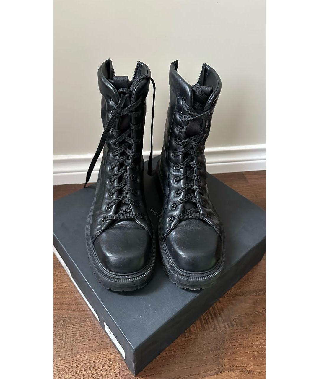 VIC MATIE Черные кожаные высокие ботинки, фото 6