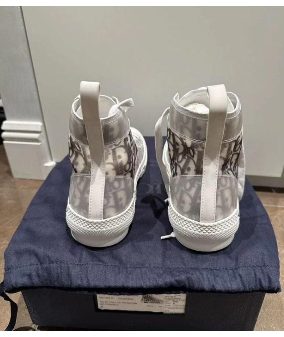 CHRISTIAN DIOR Белые текстильные высокие кроссовки / кеды, фото 4