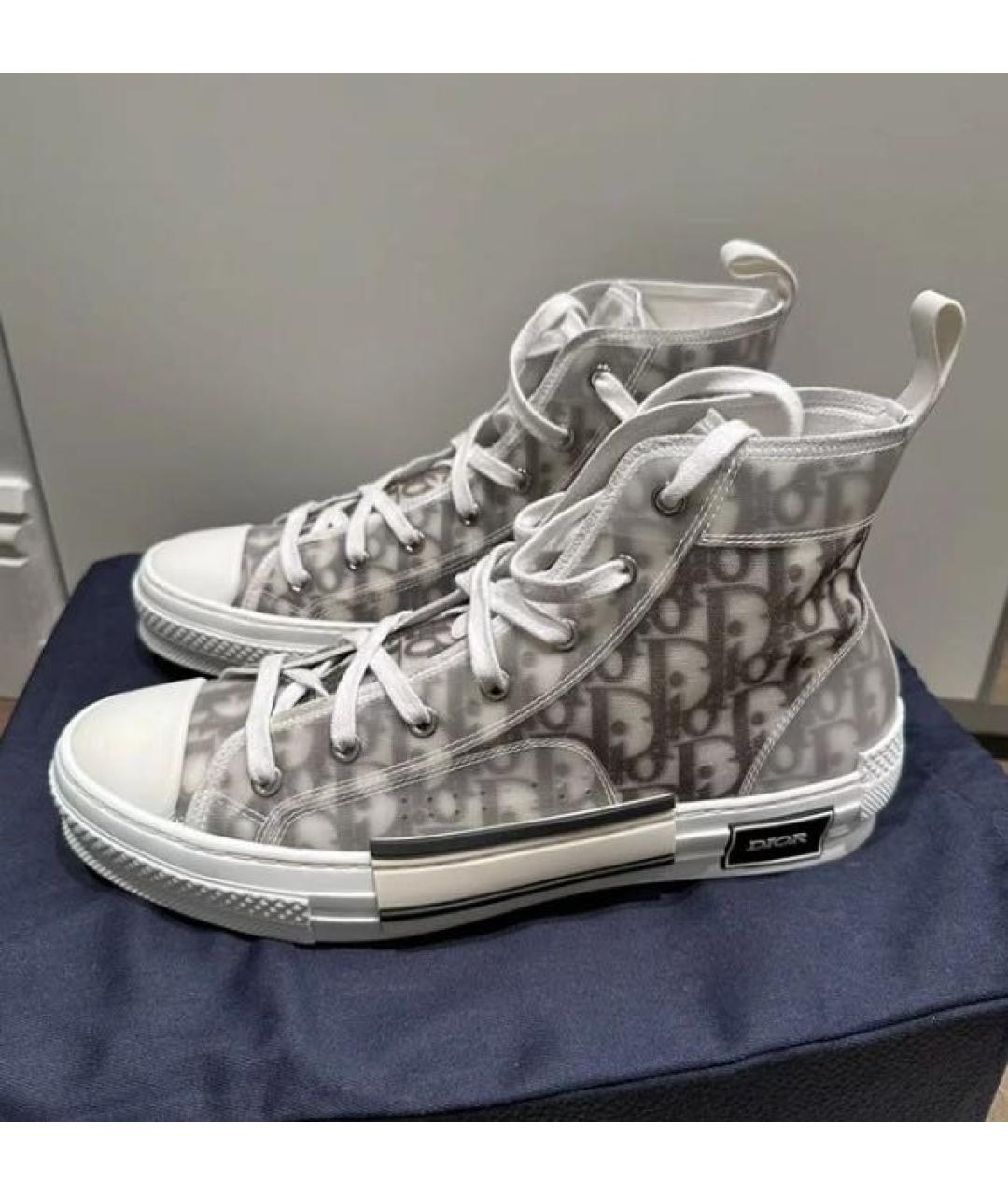 CHRISTIAN DIOR Белые текстильные высокие кроссовки / кеды, фото 2