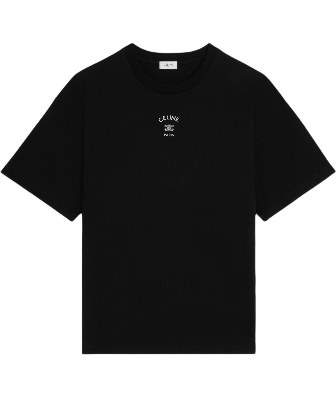 CELINE Черная футболка, фото 1