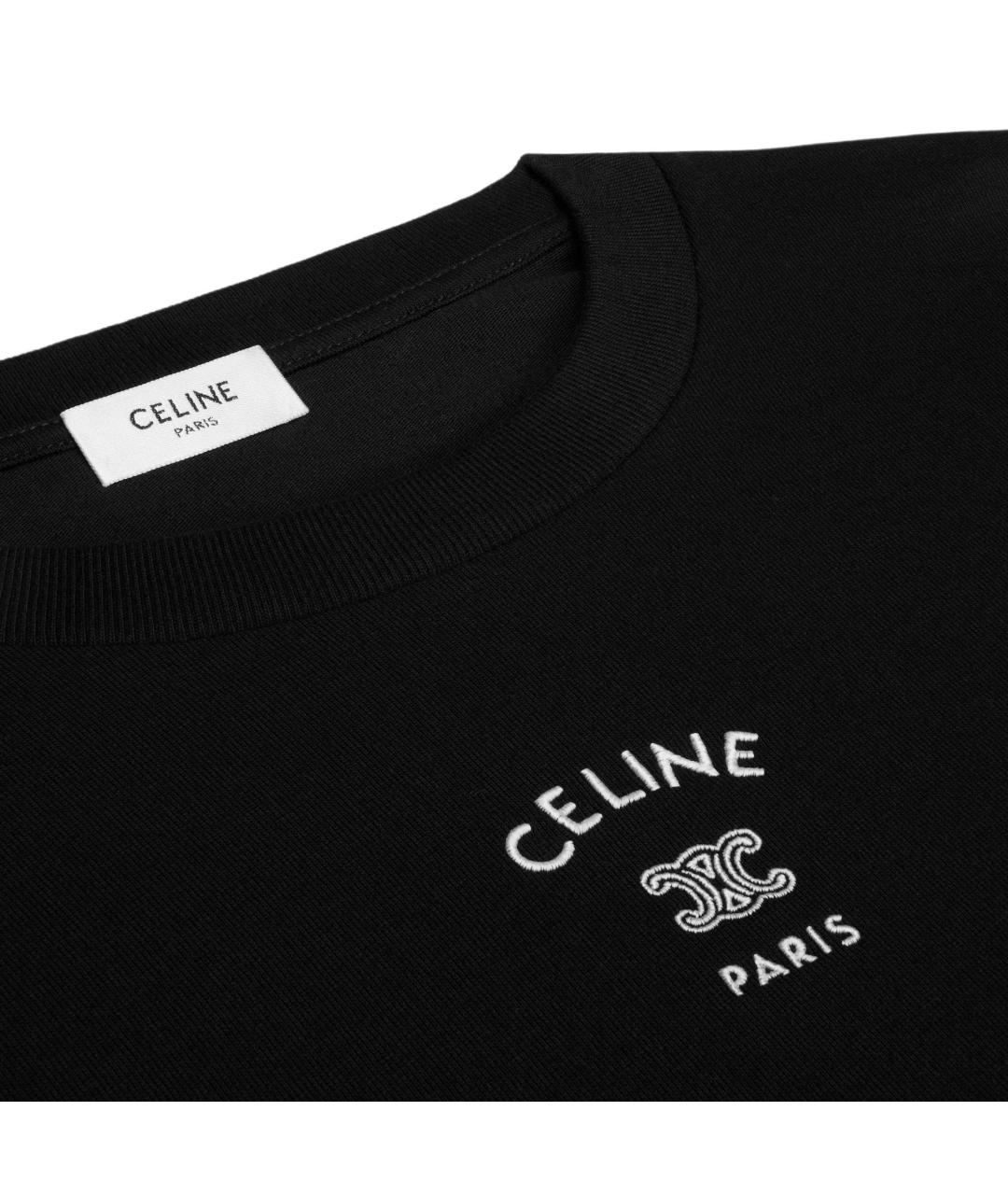 CELINE Черная футболка, фото 3