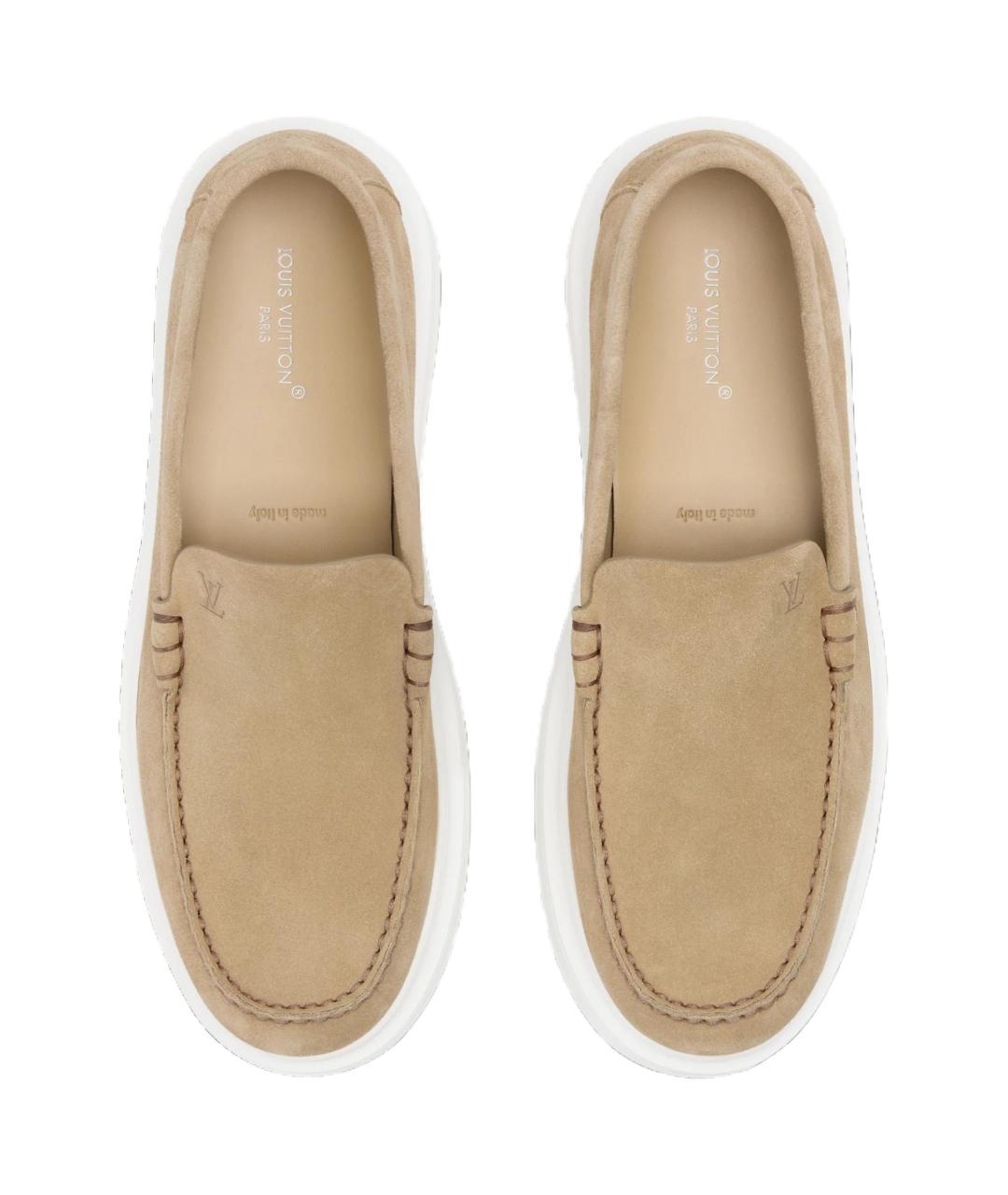 LOUIS VUITTON Бежевые слипоны, фото 4