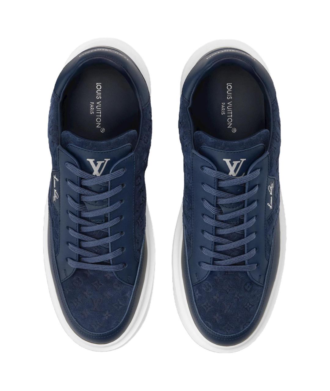 LOUIS VUITTON Синие низкие кроссовки / кеды, фото 4