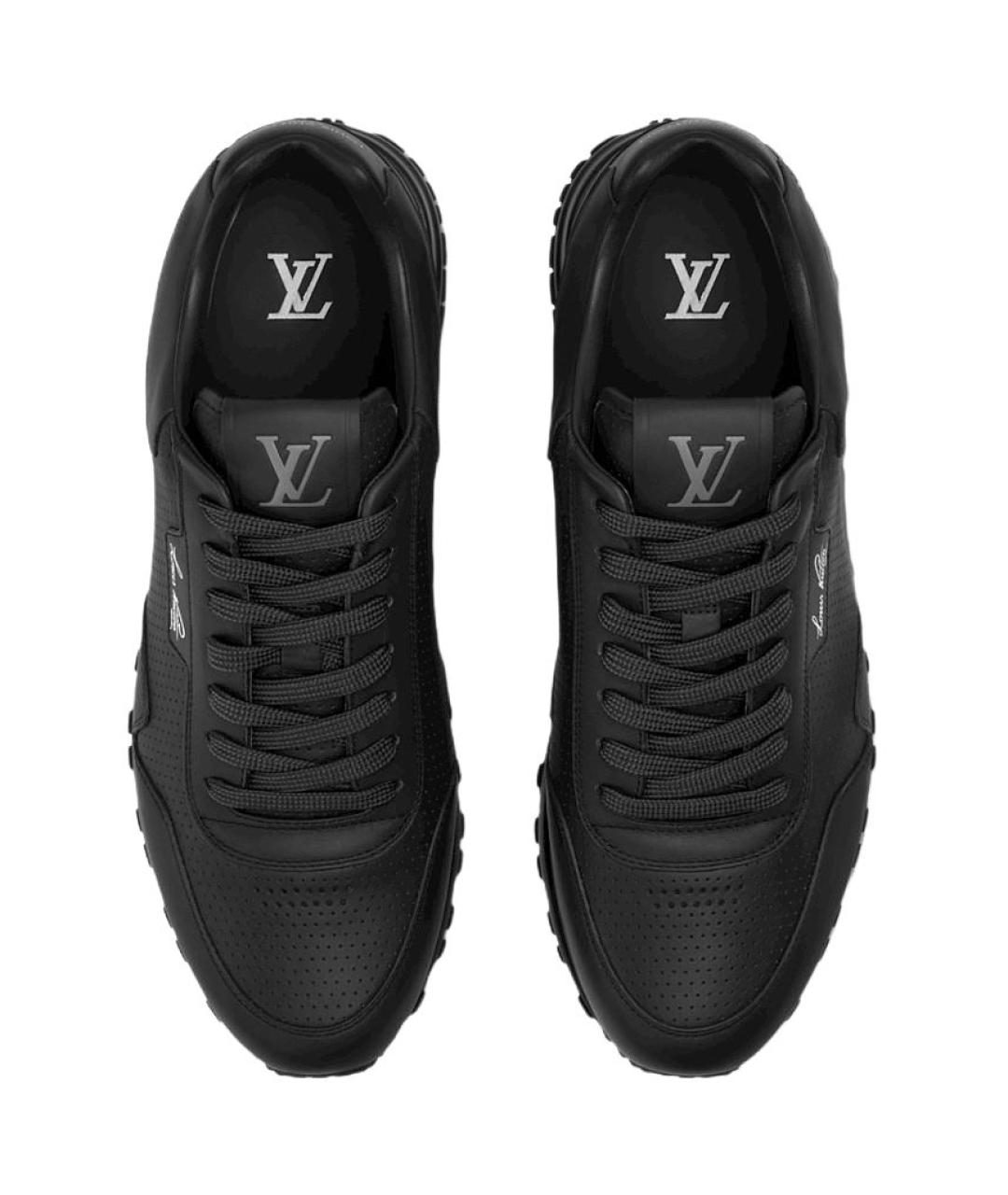 LOUIS VUITTON Черные кожаные низкие кроссовки / кеды, фото 4