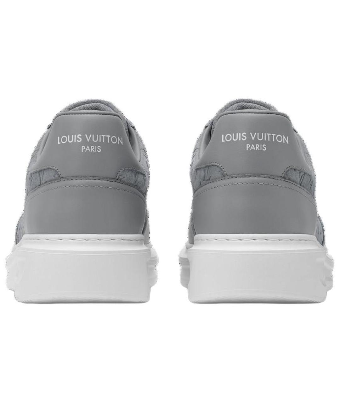 LOUIS VUITTON Серые кожаные низкие кроссовки / кеды, фото 5