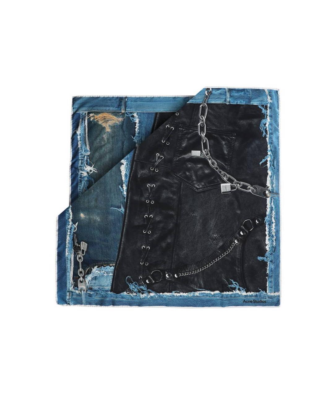 ACNE STUDIOS Синий шарф, фото 2