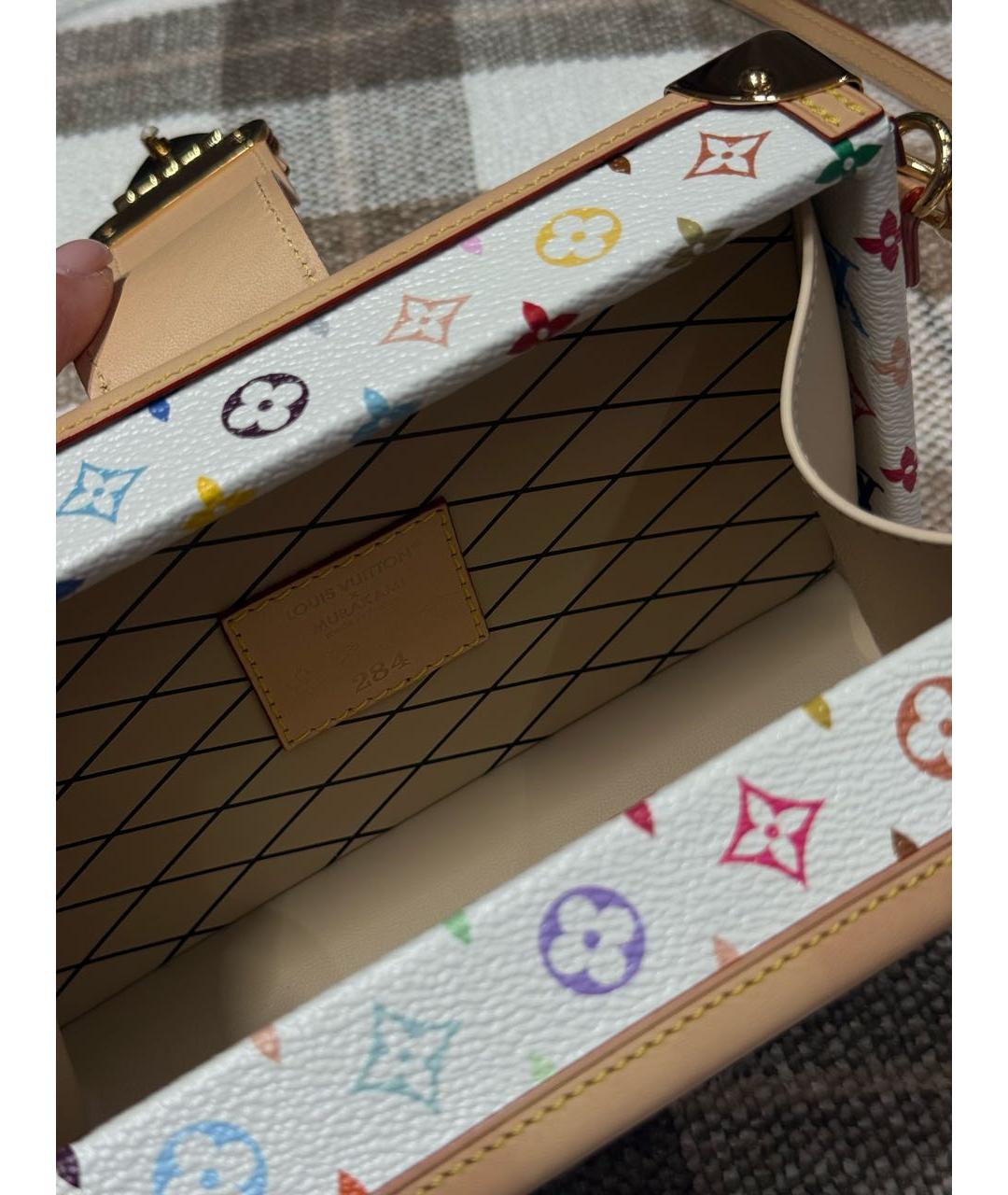 LOUIS VUITTON Белая кожаная сумка через плечо, фото 4