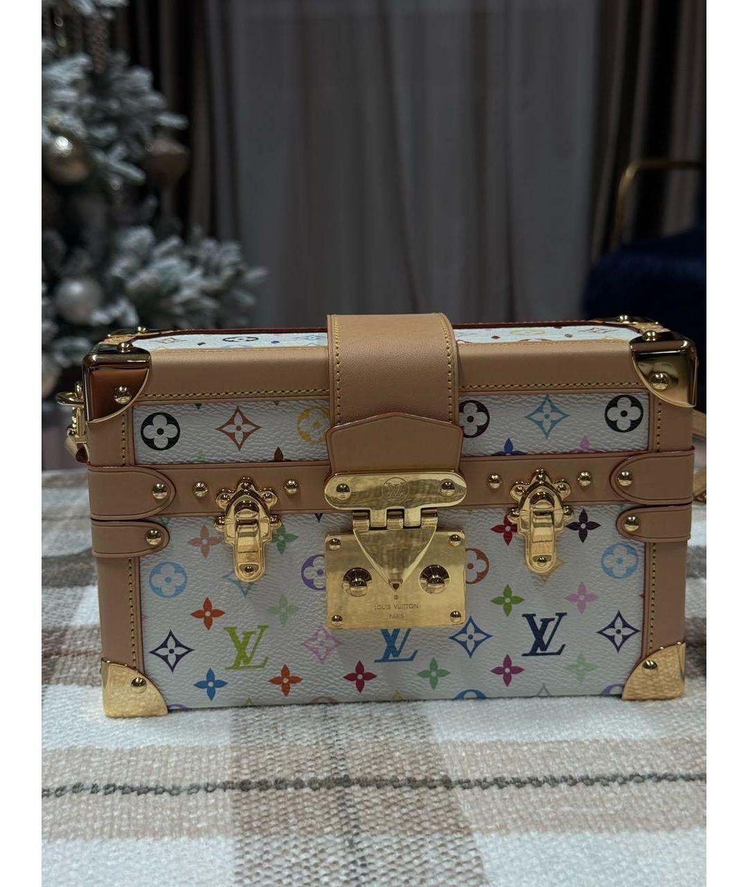 LOUIS VUITTON Белая кожаная сумка через плечо, фото 5