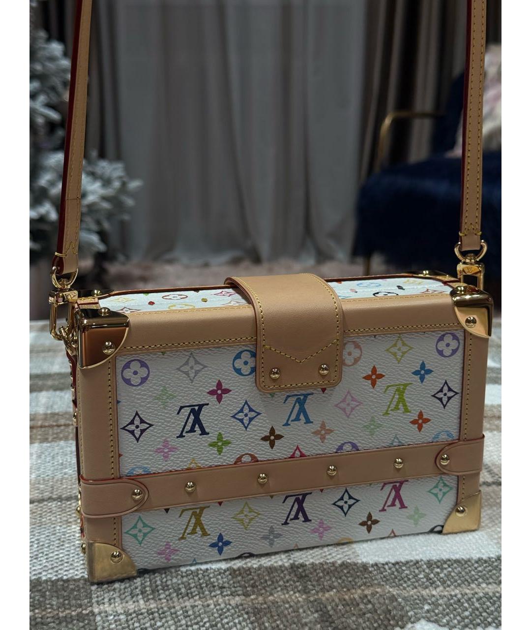 LOUIS VUITTON Белая кожаная сумка через плечо, фото 3