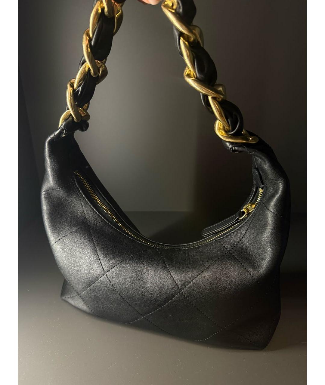 CHANEL Черная кожаная сумка с короткими ручками, фото 3