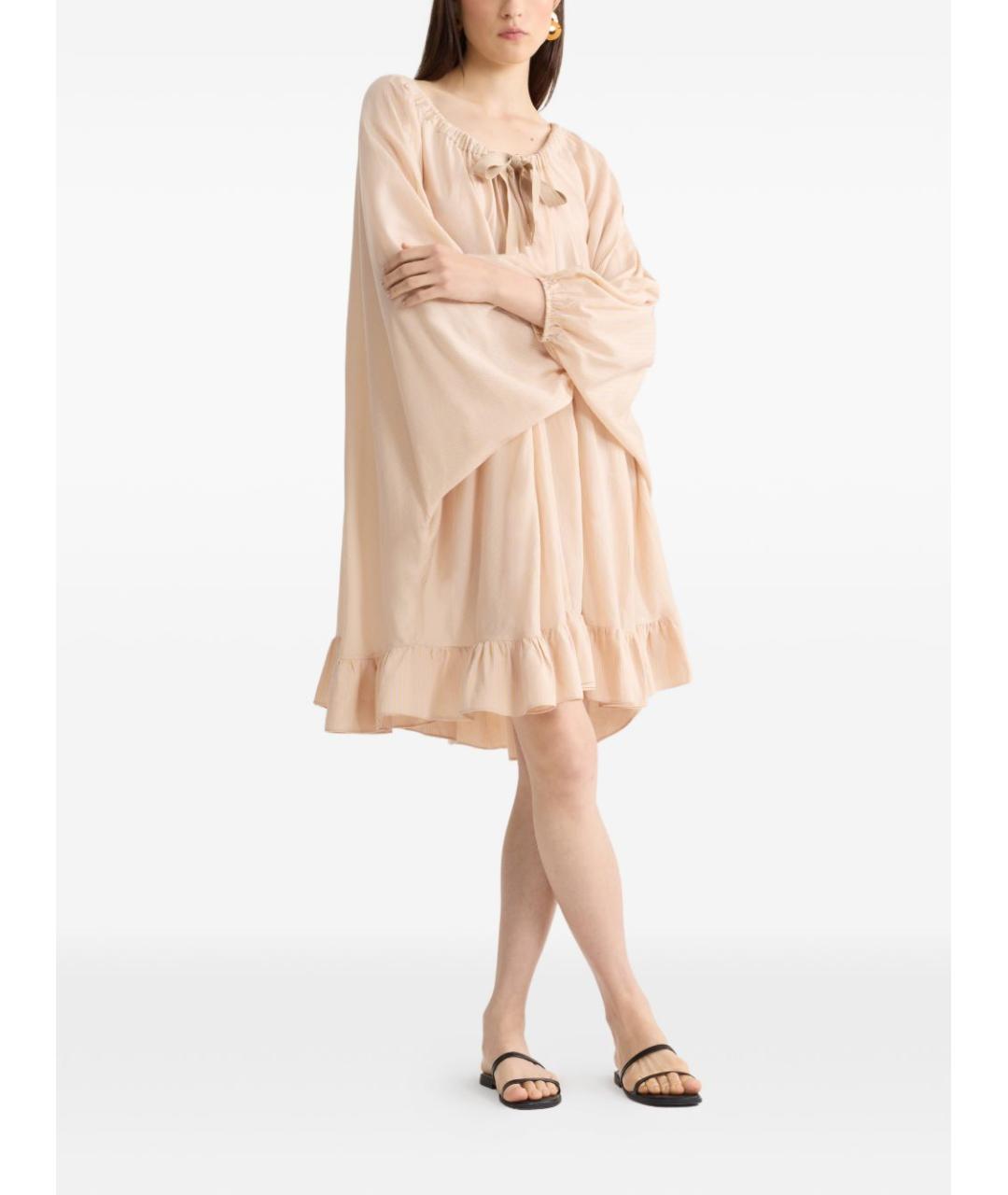 PATOU Оранжевое шелковое повседневное платье, фото 4