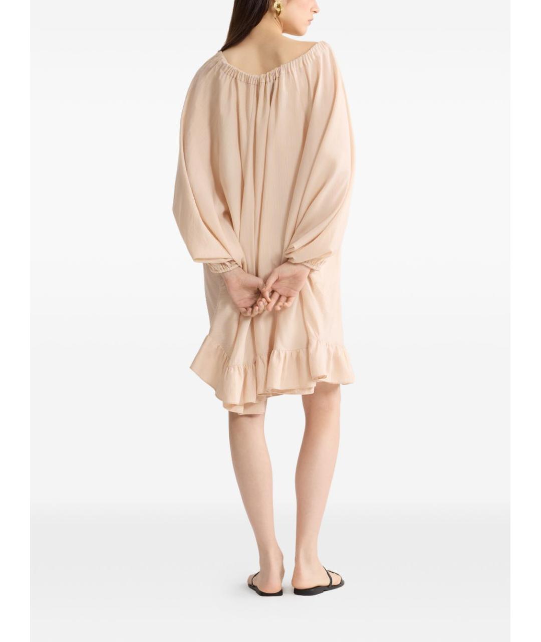 PATOU Оранжевое шелковое повседневное платье, фото 2