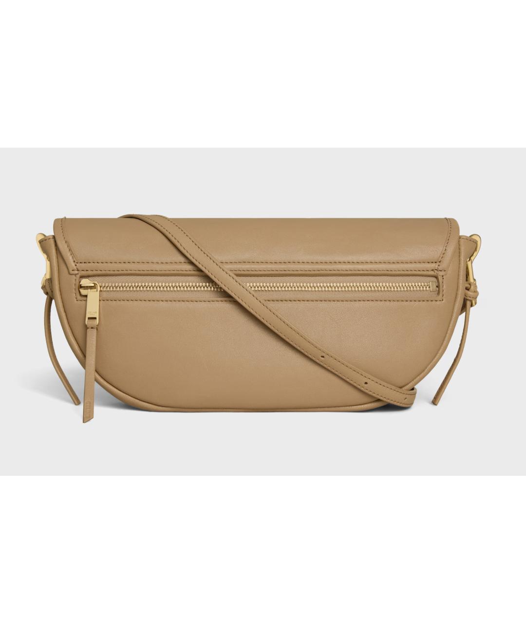 CELINE Бежевая кожаная сумка через плечо, фото 3