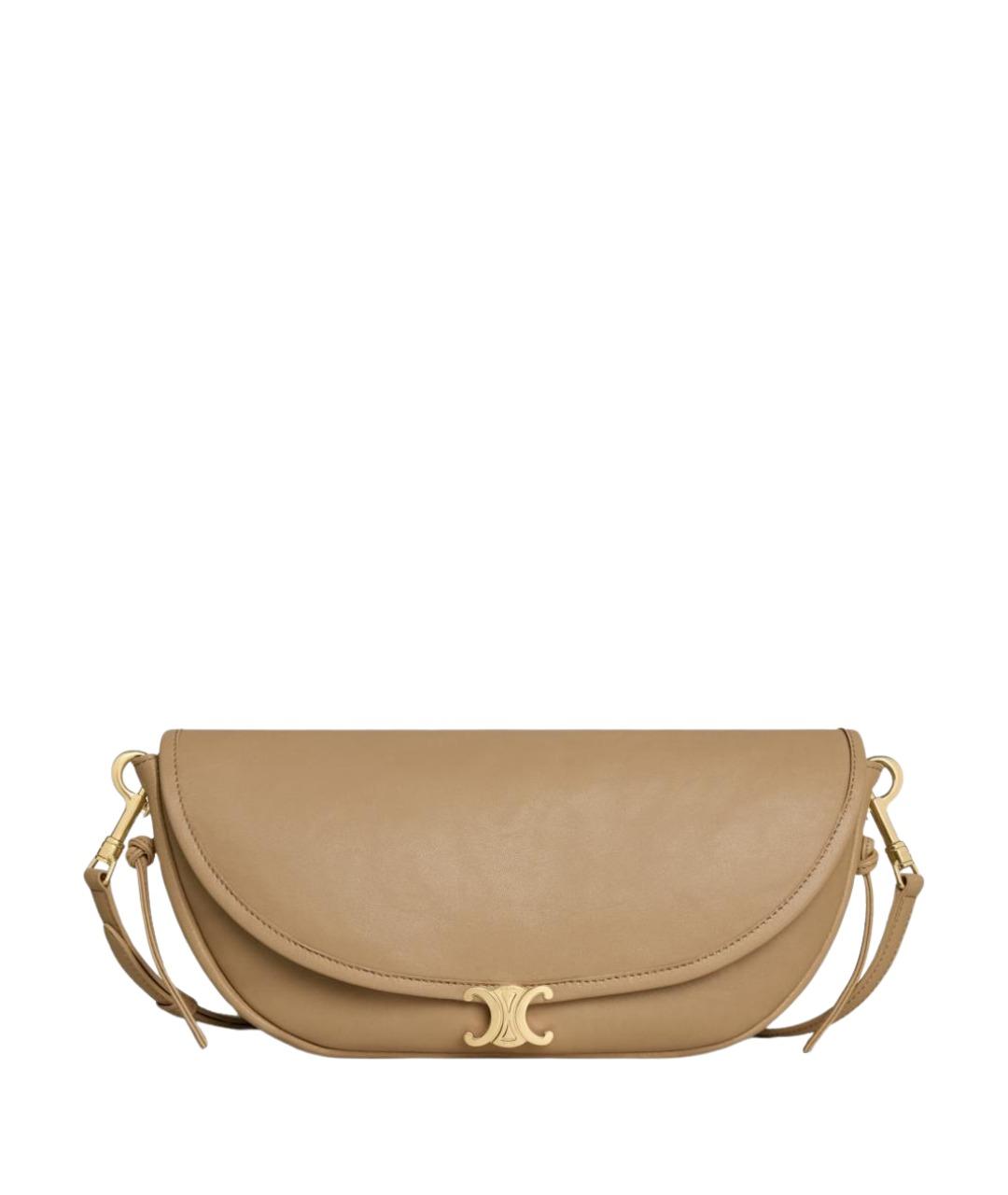 CELINE Бежевая кожаная сумка через плечо, фото 1