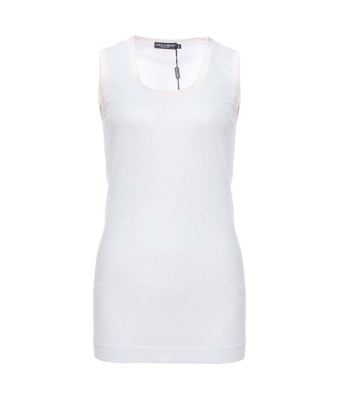 DOLCE&GABBANA Белая хлопковая майка, фото 1