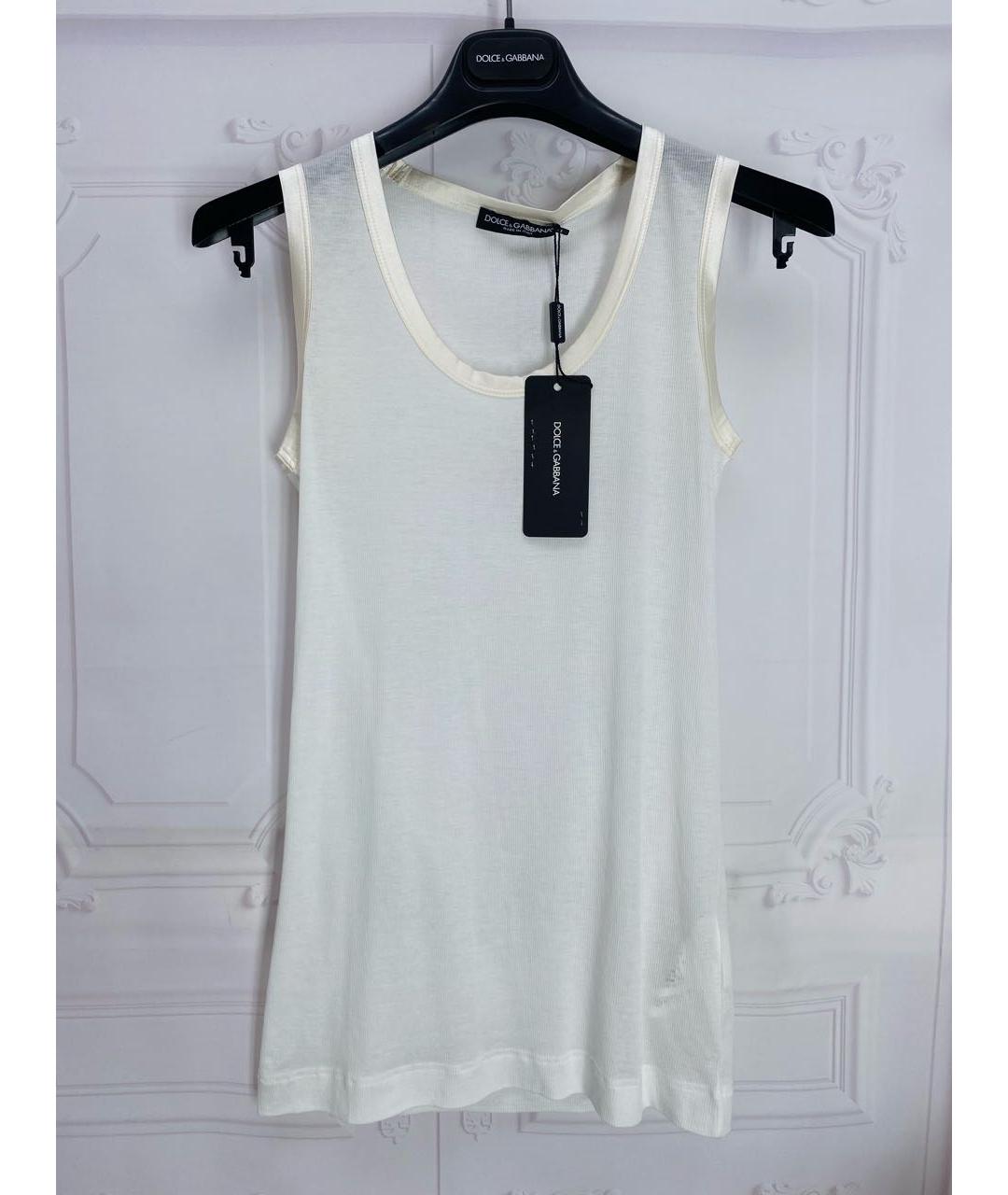 DOLCE&GABBANA Белая хлопковая майка, фото 5