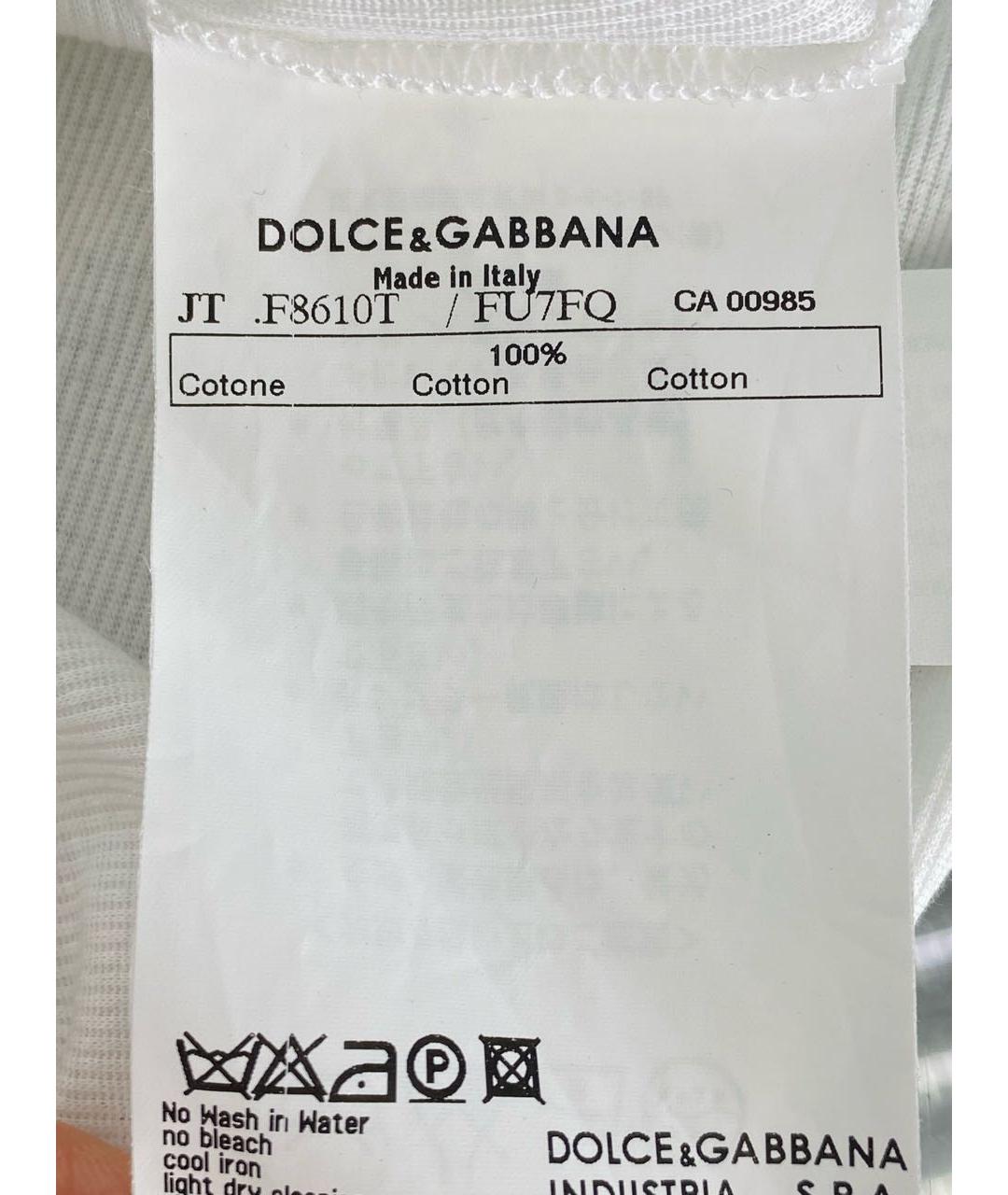 DOLCE&GABBANA Белая хлопковая майка, фото 6