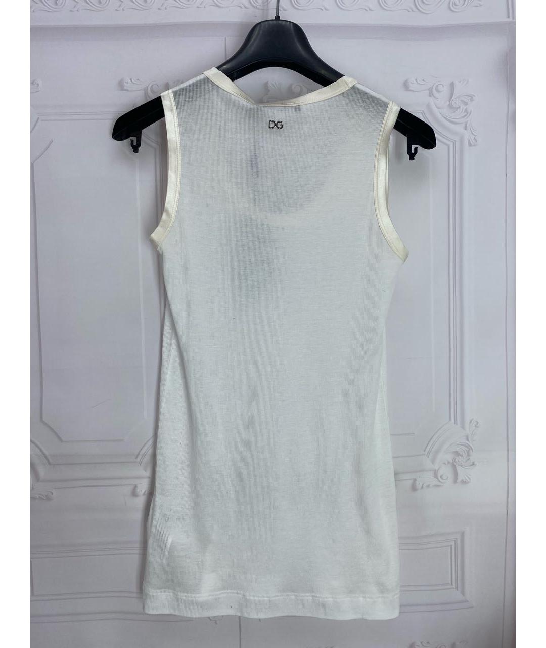 DOLCE&GABBANA Белая хлопковая майка, фото 7