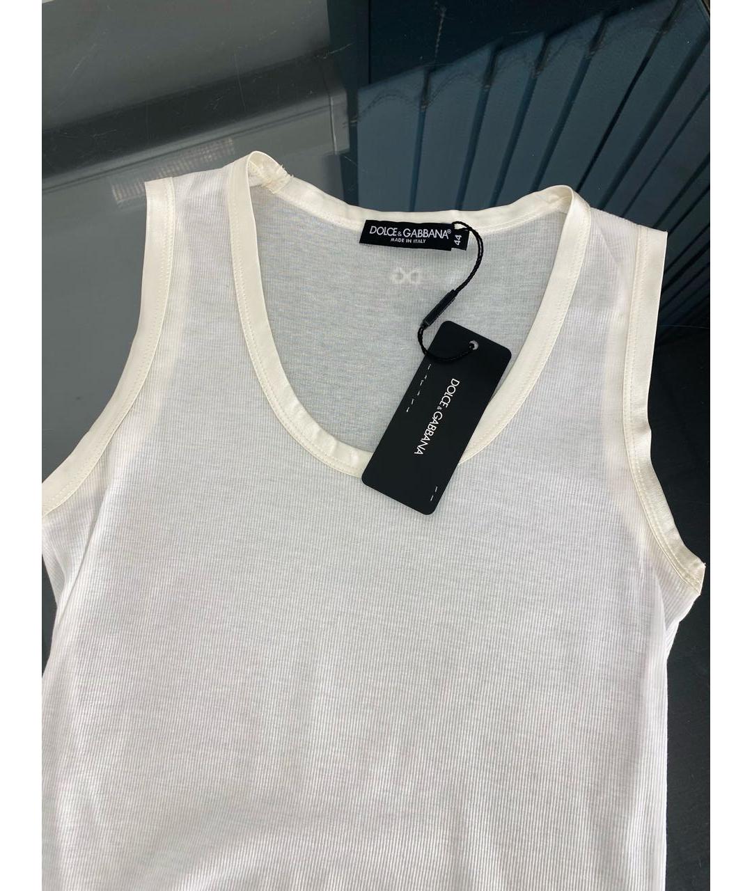 DOLCE&GABBANA Белая хлопковая майка, фото 3