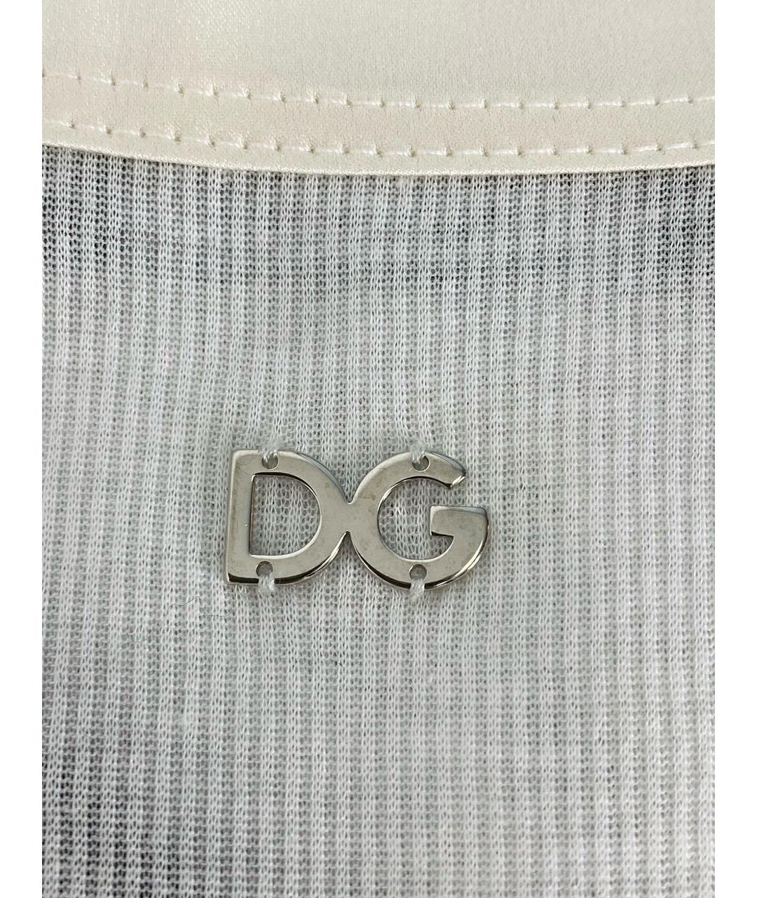 DOLCE&GABBANA Белая хлопковая майка, фото 4