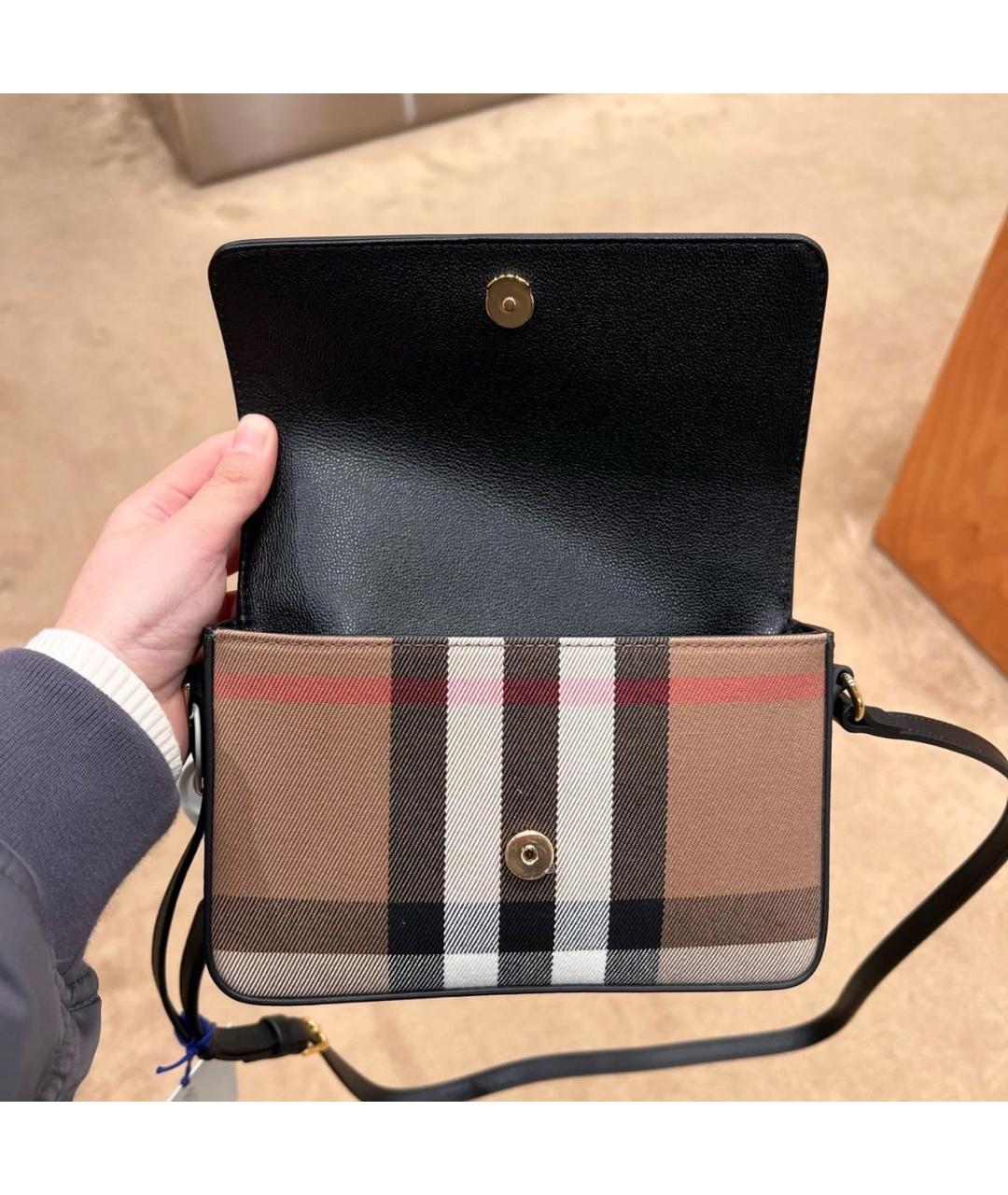 BURBERRY Черная кожаная сумка через плечо, фото 4