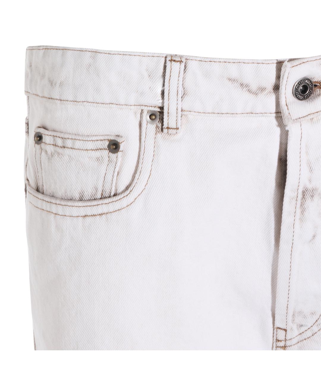 MIU MIU Белые хлопковые шорты, фото 2