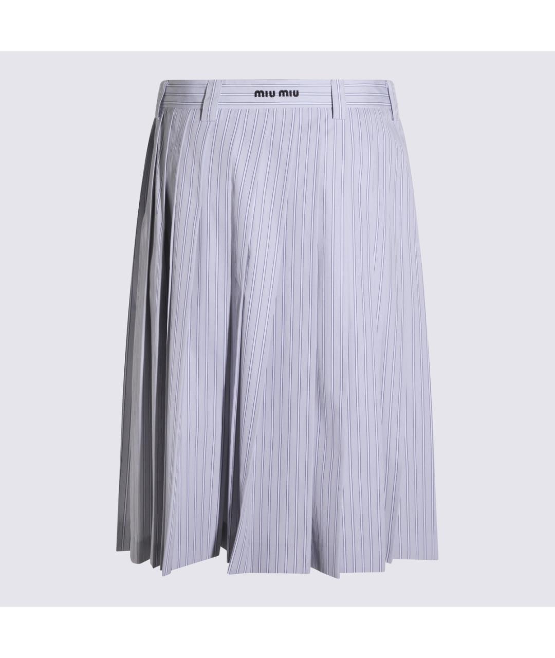 MIU MIU Серая хлопковая юбка миди, фото 5