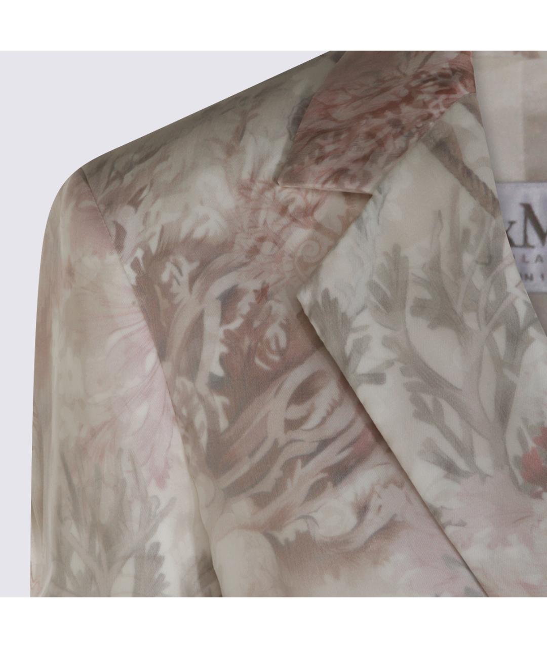 MAX MARA Белый шелковый жакет/пиджак, фото 4