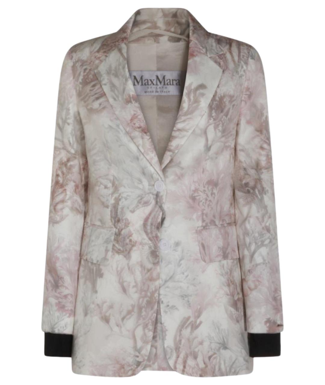 MAX MARA Белый шелковый жакет/пиджак, фото 1