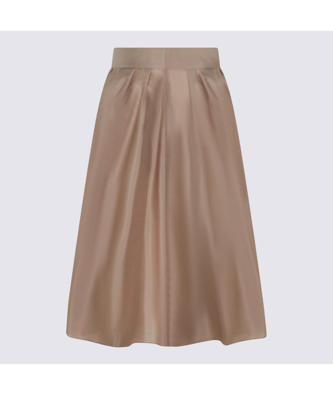 'S MAX MARA Коричневая полиэстеровая юбка миди, фото 2