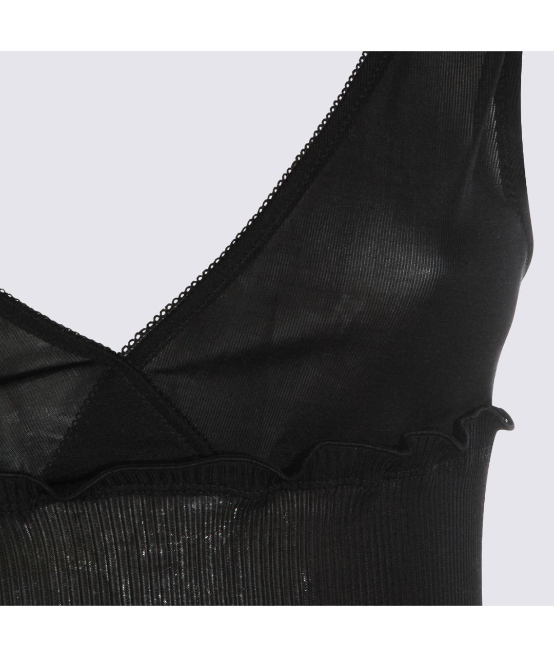 SAINT LAURENT Черная шелковая майка, фото 3