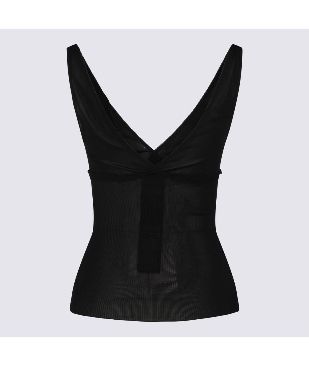 SAINT LAURENT Черная шелковая майка, фото 2