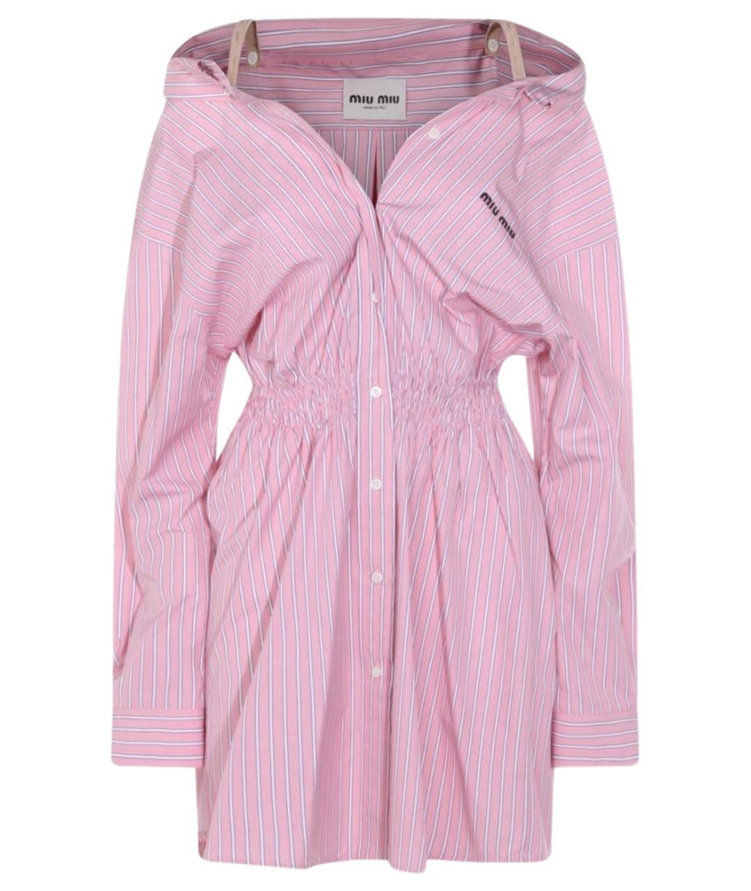 MIU MIU Розовое хлопковое повседневное платье, фото 1