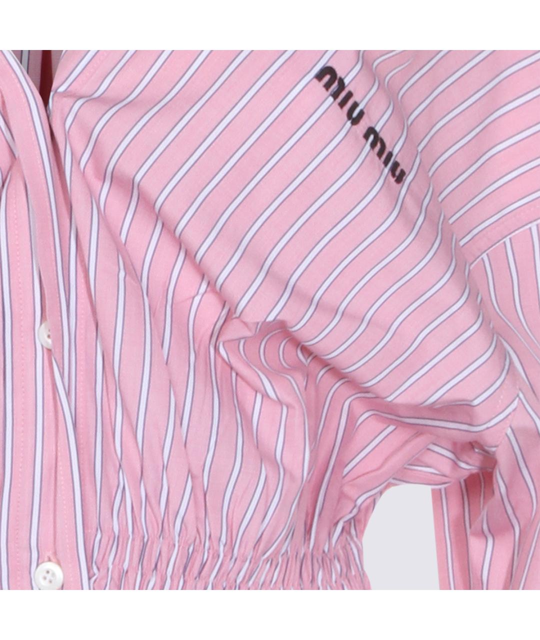 MIU MIU Розовое хлопковое повседневное платье, фото 3