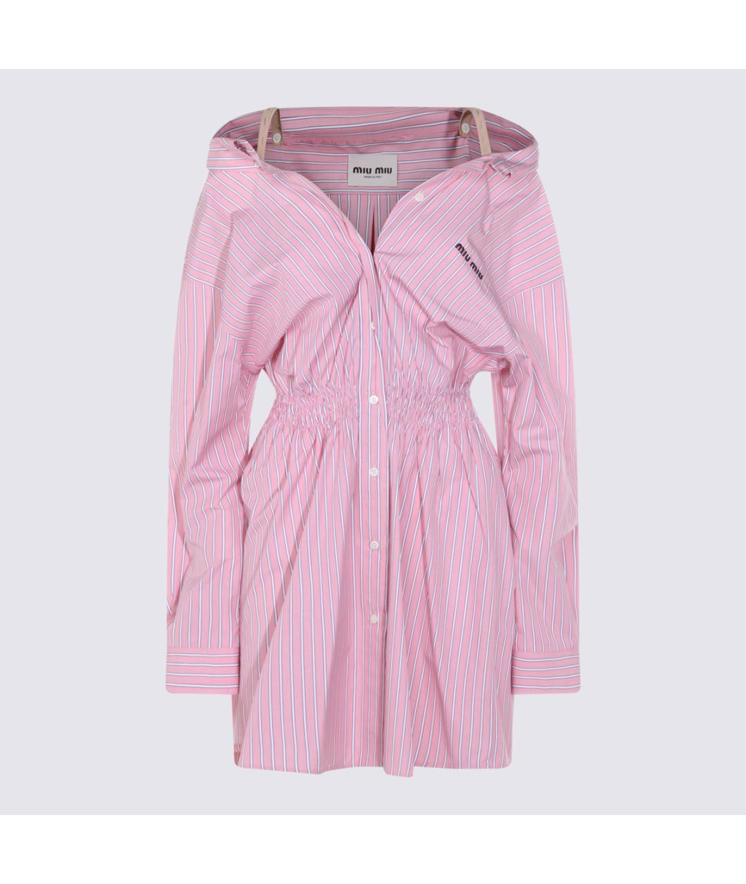 MIU MIU Розовое хлопковое повседневное платье, фото 5