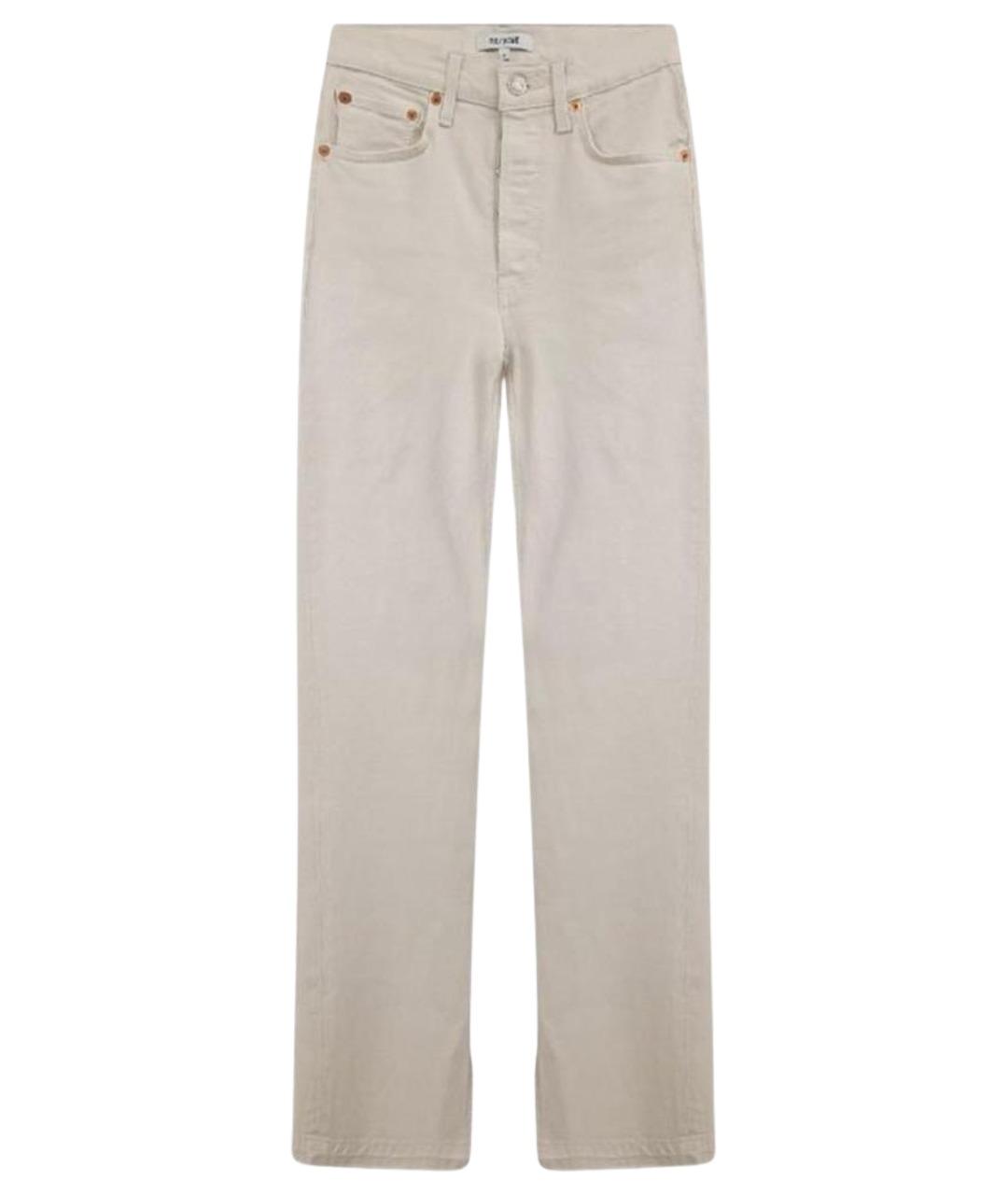 RE/DONE Бежевые хлопковые джинсы слим, фото 1