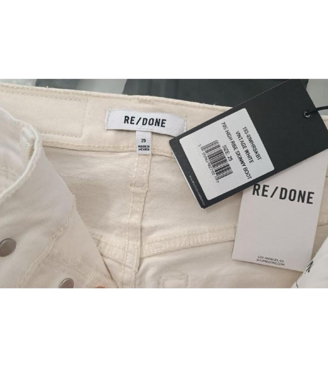 RE/DONE Бежевые хлопковые джинсы слим, фото 3