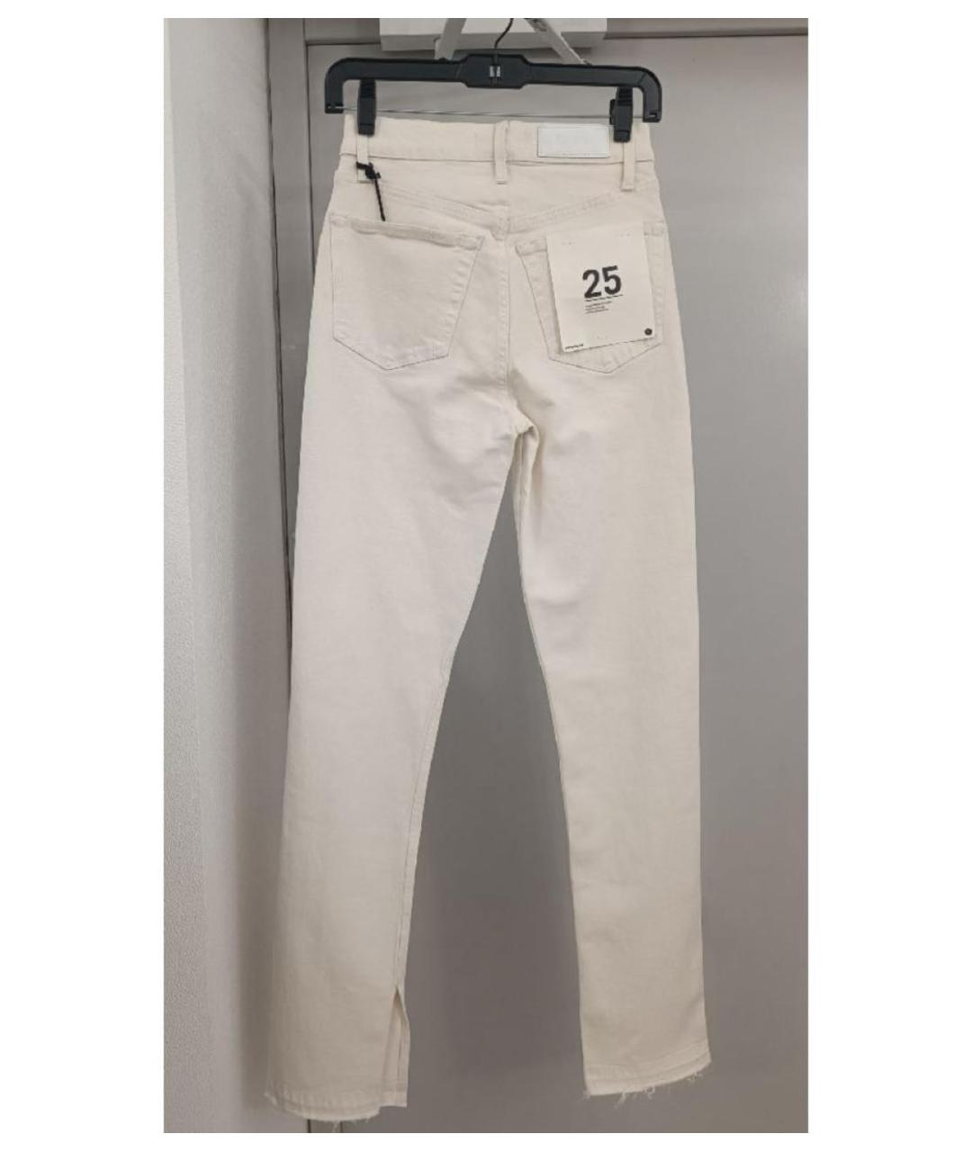 RE/DONE Бежевые хлопковые джинсы слим, фото 2