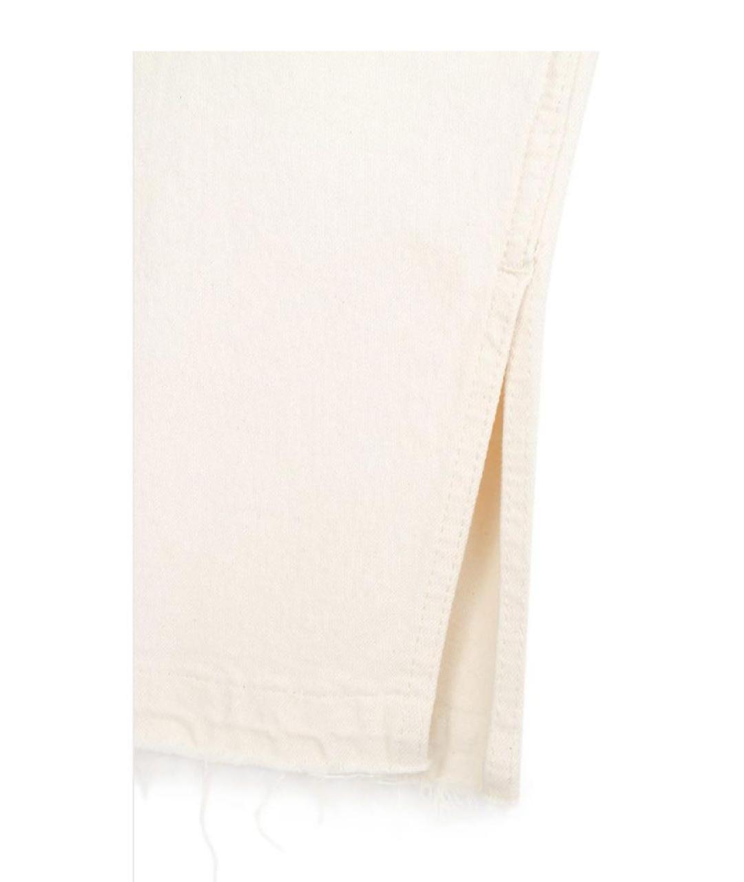 RE/DONE Бежевые хлопковые джинсы слим, фото 7