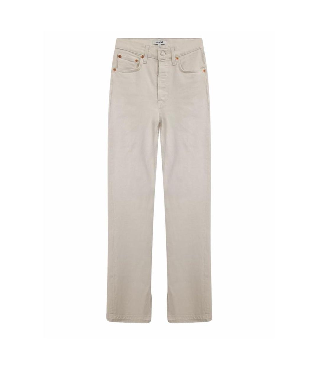 RE/DONE Бежевые хлопковые джинсы слим, фото 9