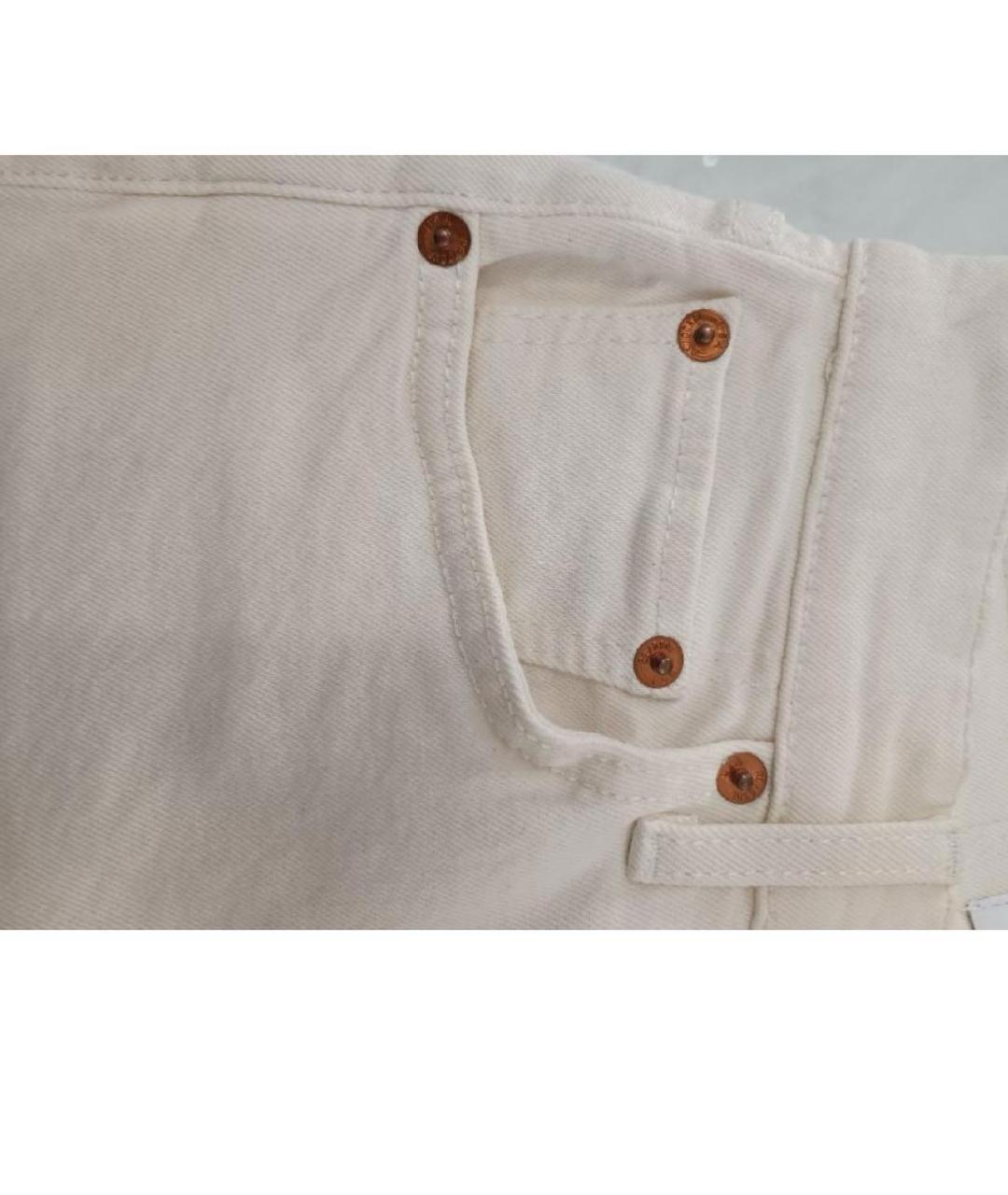 RE/DONE Бежевые хлопковые джинсы слим, фото 4