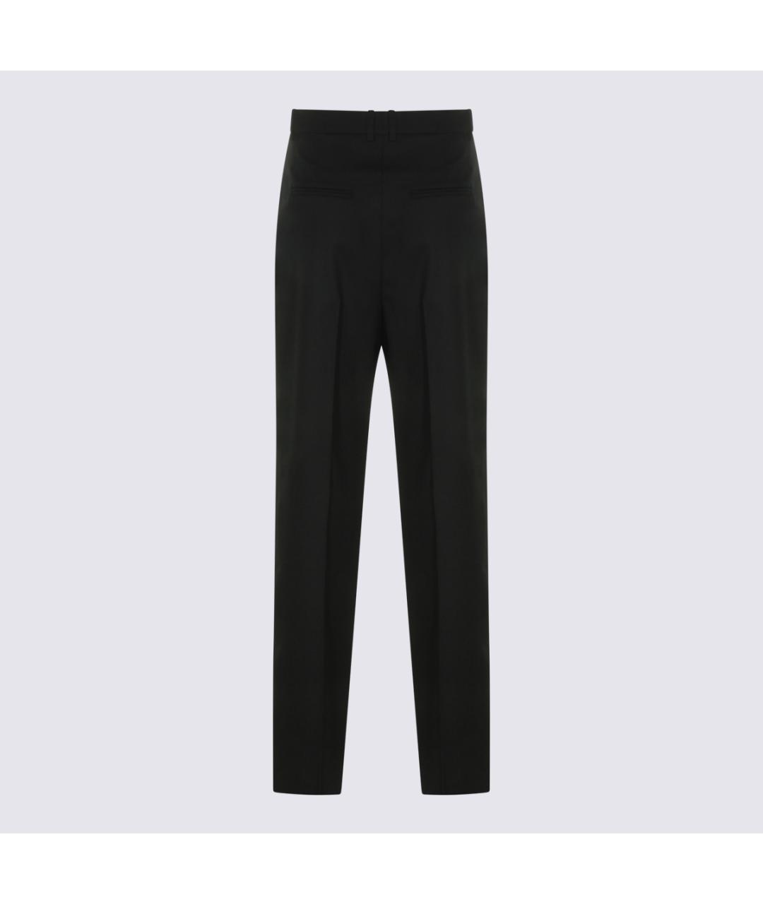 SAINT LAURENT Черные шерстяные прямые брюки, фото 2