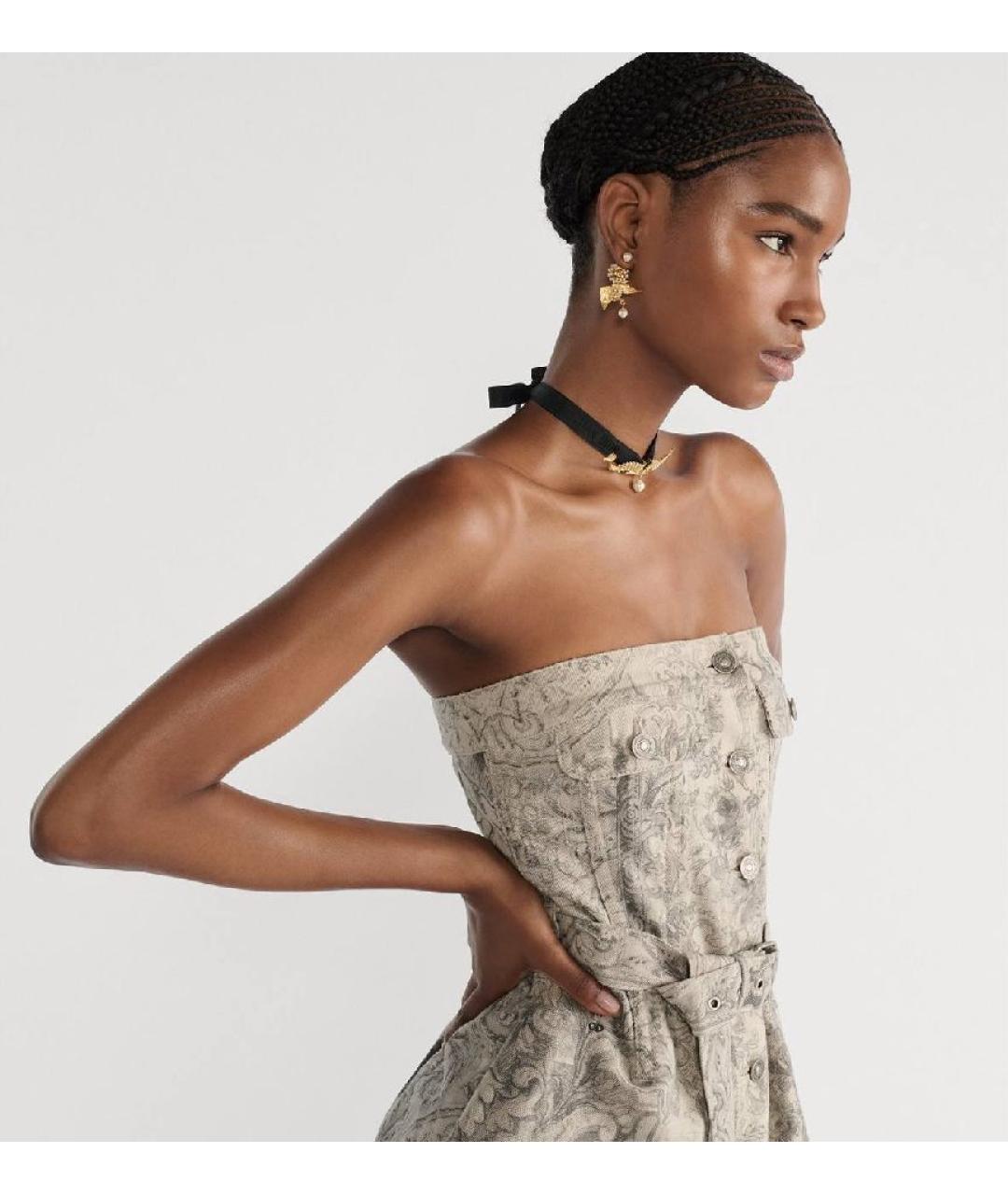 CHRISTIAN DIOR Серое деним повседневное платье, фото 5